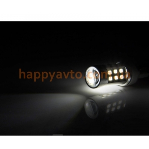 Светодиод белый 1156 21SMD (3535) с линзой одноконтактная